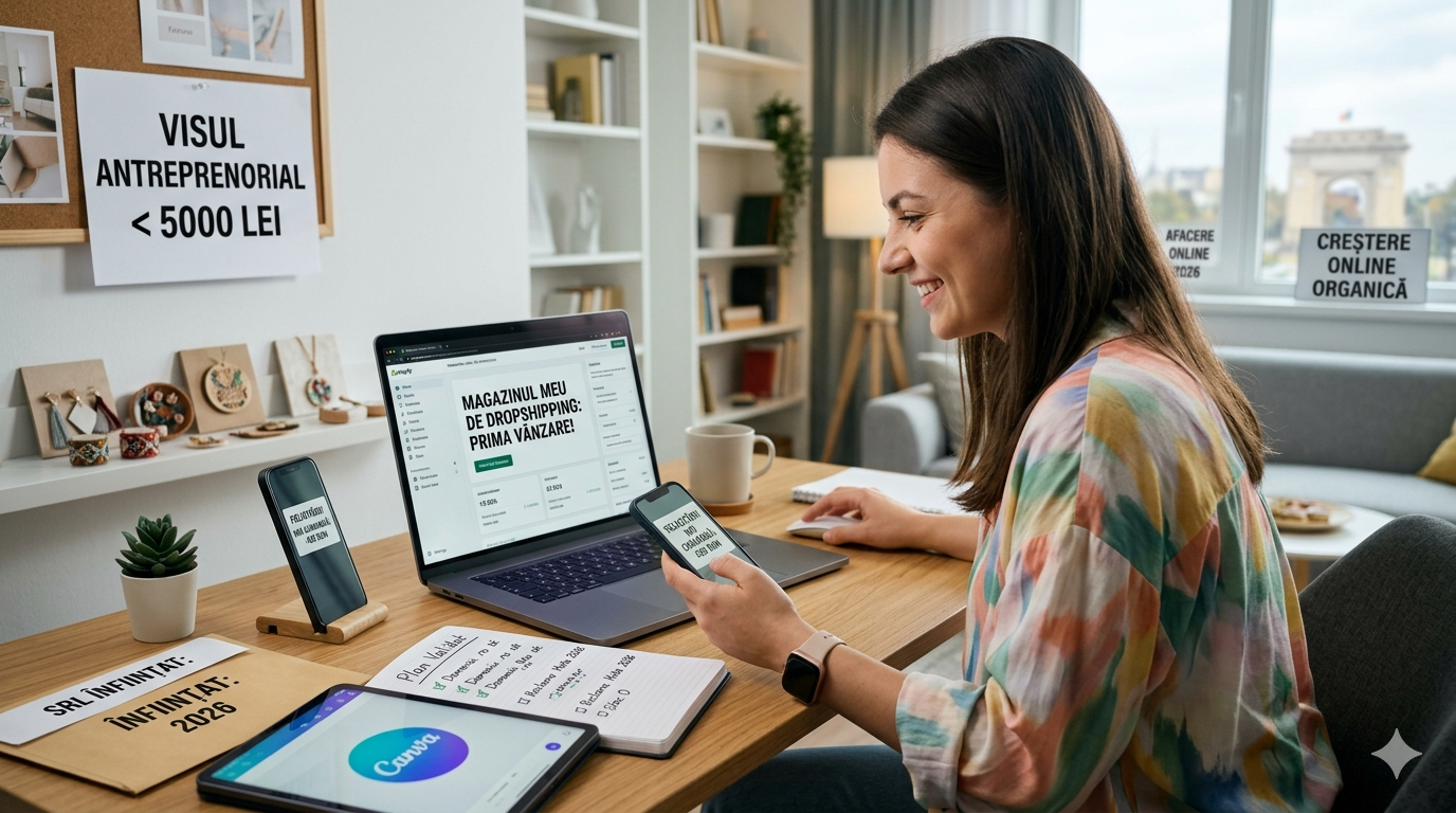 Visul antreprenorial la preț de smartphone: Cum să îți lansezi propria afacere online în 2026 cu un buget sub 5000 de lei