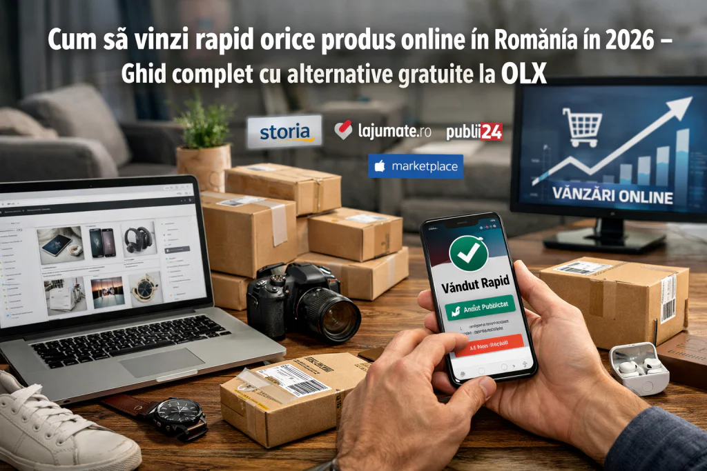 Cum să vinzi rapid orice produs online în România în 2026 – Ghid complet cu alternative gratuite la OLX